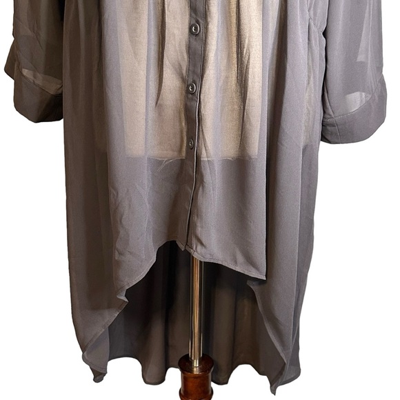 Torrid Lexie Gray‎ Hi-Lo Chiffon Tunic Size 1/1X  #11437435 - Picture 4 of 12